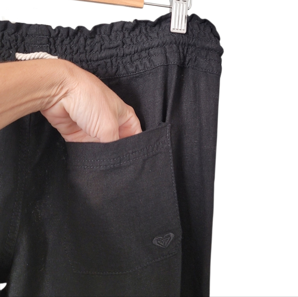 Roxy Ocean Side Linen Blend Beach Pants in Black - Picture 14 of 15